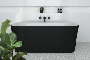 Decina Alegra Back-To-Wall Freestanding Bath Gloss Black 1700mm by decina, a Bathtubs for sale on Style Sourcebook