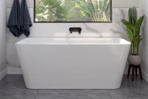 Decina Aria Back-To-Wall Freestanding Bath Gloss White (Available in 1500mm and 1700mm) by decina, a Bathtubs for sale on Style Sourcebook