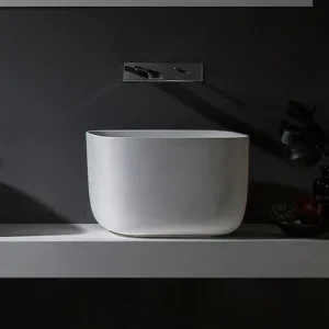 Gallaria Adua Above Counter Stone Basin White 460mm by Gallaria, a Basins for sale on Style Sourcebook