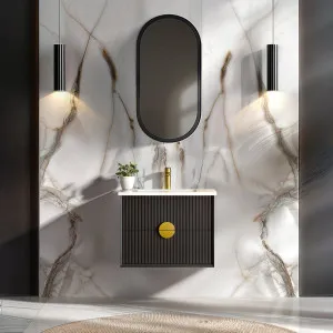 Infinity Kingo Matte Black 600mm Single Bowl Wall Hung Vanity by Infinity, a Vanities for sale on Style Sourcebook