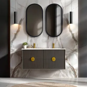 Infinity Kingo Matte Black 1200mm Double Bowl Wall Hung Vanity by Infinity, a Vanities for sale on Style Sourcebook