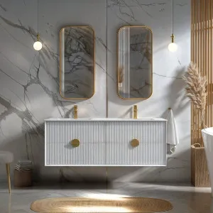 Infinity Kingo Matte White 1500mm Double Bowl Wall Hung Vanity by Infinity, a Vanities for sale on Style Sourcebook