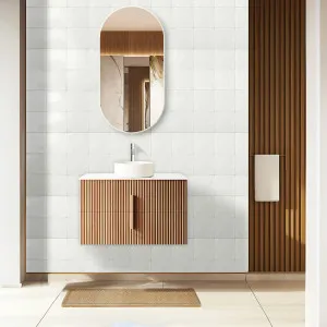 Orio Eden Light Walnut 900mm Single Bowl Wall Hung Vanity by Orio, a Vanities for sale on Style Sourcebook