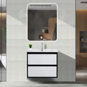 Poseidon Petra Matte White and Matte Black 600mm Wall Hung Vanity by Poseidon, a Vanities for sale on Style Sourcebook