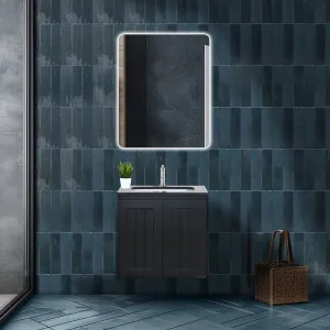 Poseidon Acacia Shaker Matte Black 600mm Wall Hung Vanity by Poseidon, a Vanities for sale on Style Sourcebook
