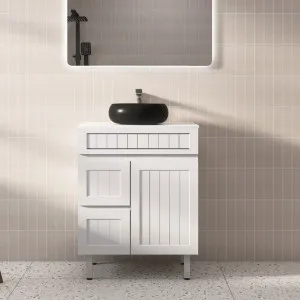 Poseidon Acacia Shaker Matte White 750mm Floor Standing Vanity (Available in Left Hand Drawer and Right Hand Drawer) by Poseidon, a Vanities for sale on Style Sourcebook