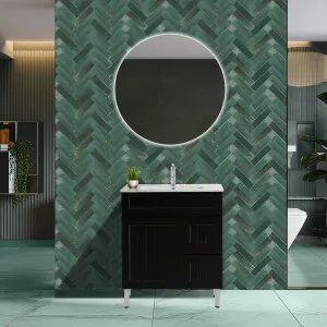 Poseidon Acacia Shaker Matte Black 750mm Floor Standing Vanity (Available in Left Hand Drawer and Right Hand Drawer) by Poseidon, a Vanities for sale on Style Sourcebook
