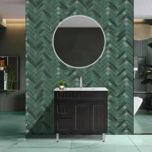 Poseidon Acacia Shaker Matte Black 900mm Floor Standing Vanity (Available in Left Hand Drawer and Right Hand Drawer) by Poseidon, a Vanities for sale on Style Sourcebook