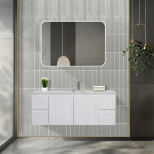 Poseidon Acacia Shaker Matte White 1500mm Single Bowl Wall Hung Vanity by Poseidon, a Vanities for sale on Style Sourcebook