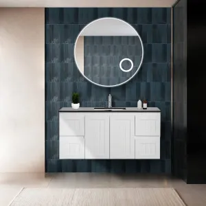 Poseidon Acacia Shaker Matte White 1200mm Single Bowl Wall Hung Vanity by Poseidon, a Vanities for sale on Style Sourcebook