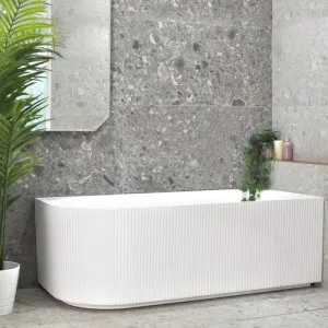 Enflair Brighton Groove Matte White Freestanding Right Corner Bathtub (Available in 1500mm and 1700mm) by Enflair, a Bathtubs for sale on Style Sourcebook