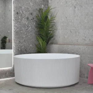 Enflair Sunshine Groove Matte White Freestanding Bath 1500mm by Enflair, a Bathtubs for sale on Style Sourcebook