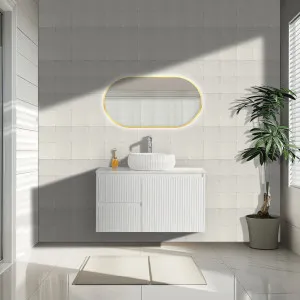 Ceto Brindabella Matte White 900mm Single Bowl Wall Hung Vanity (Available in Left Hand Drawer and Right Hand Drawer) by Poseidon, a Vanities for sale on Style Sourcebook