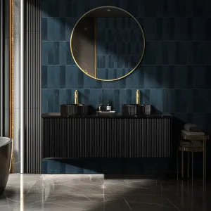 Ceto Kirribilli Matte Black 1500mm Double Bowl Wall Hung Vanity
 by Poseidon, a Vanities for sale on Style Sourcebook