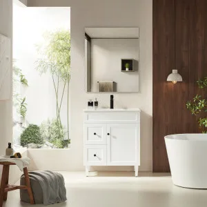 Ceto Harrington Matte White 750mm Single Bowl Floor Standing Vanity (Available In Left And Right Hand Drawer) by Poseidon, a Vanities for sale on Style Sourcebook