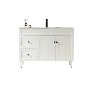 Ceto Harrington Matte White 1200mm Single Bowl Floor Standing Vanity (Available In Left And Right Hand Drawer) by Poseidon, a Vanities for sale on Style Sourcebook