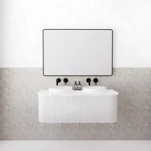 Riva Bergen Matte White 1200mm Double Bowl Wall Hung Vanity by Riva, a Vanities for sale on Style Sourcebook