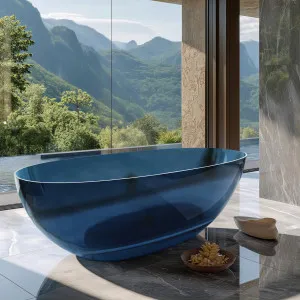 Riva Noto Freestanding Bathtub Transparent Blue (Available In 1500mm And 1700mm) by Riva, a Bathtubs for sale on Style Sourcebook