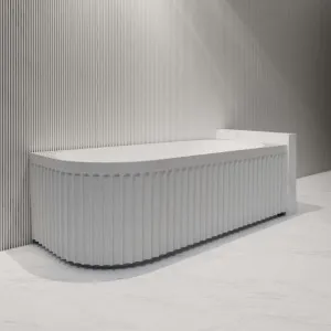 Riva Roma Fluted Right Corner Bathtub Gloss White (Available In 1500mm And 1700mm) by Riva, a Bathtubs for sale on Style Sourcebook