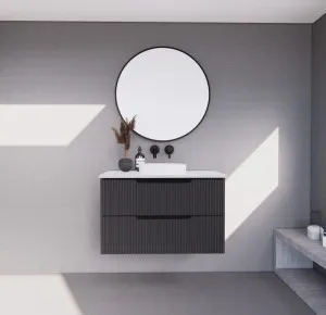 Riva Bali Matte Black 900mm Single Bowl Wall Hung Vanity by Riva, a Vanities for sale on Style Sourcebook