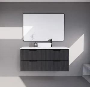 Riva Bali Matte Black 1200mm Single Bowl Wall Hung Vanity by Riva, a Vanities for sale on Style Sourcebook