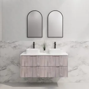 Riva Bali White Oak 1200mm Double Bowl Wall Hung Vanity by Riva, a Vanities for sale on Style Sourcebook