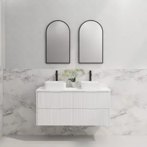 Riva Bali Matte White 1200mm Double Bowl Wall Hung Vanity by Riva, a Vanities for sale on Style Sourcebook