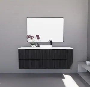 Riva Bali Matte Black 1500mm Single Bowl Wall Hung Vanity by Riva, a Vanities for sale on Style Sourcebook