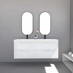 Riva Bali Matte White 1500mm Double Bowl Wall Hung Vanity by Riva, a Vanities for sale on Style Sourcebook