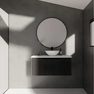 Riva Vienna Matte Black 900mm Single Bowl Wall Hung Vanity by Riva, a Vanities for sale on Style Sourcebook