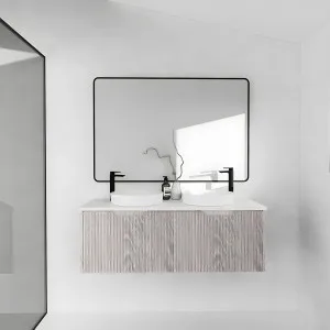 Riva Vienna White Oak 1200mm Double Bowl Wall Hung Vanity by Riva, a Vanities for sale on Style Sourcebook