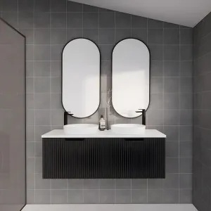 Riva Vienna Matte Black 1200mm Double Bowl Wall Hung Vanity by Riva, a Vanities for sale on Style Sourcebook