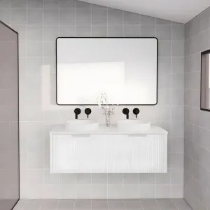 Riva Vienna Matte White 1200mm Double Bowl Wall Hung Vanity by Riva, a Vanities for sale on Style Sourcebook
