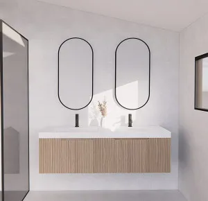 Riva Vienna American Oak 1500mm Double Bowl Wall Hung Vanity by Riva, a Vanities for sale on Style Sourcebook