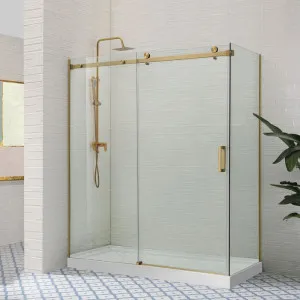 Covey Wall to Wall Frameless Sliding Door Brushed Gold by Covey, a Shower Screens & Enclosures for sale on Style Sourcebook