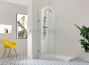 Covey Frameless Arch Fix Panel Glass Chrome by Covey, a Shower Screens & Enclosures for sale on Style Sourcebook