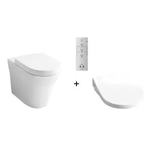 Toto MH Wall Faced Toilet and Washlet W/ Remote Control and Autolid Package D-Shape Gloss White by TOTO, a Toilets & Bidets for sale on Style Sourcebook