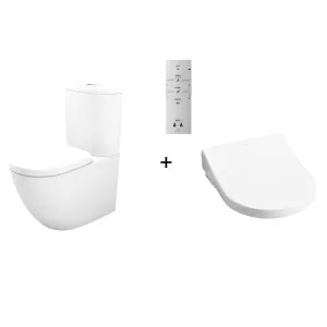 Toto Basic  Btw Toilet and Washlet W/ Remote Control and Autolid Package D Shape Gloss White by TOTO, a Toilets & Bidets for sale on Style Sourcebook