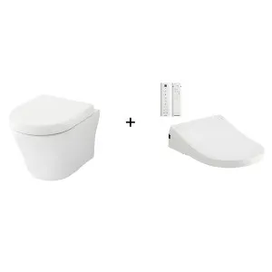 Toto Mh Wall Hung Toilet and S5 Washlet W/ Remote Control Package (D-Shaped) Gloss White
 by TOTO, a Toilets & Bidets for sale on Style Sourcebook