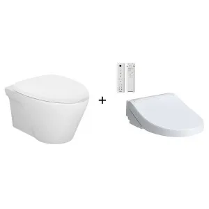 Toto Avante Wall Hung Toilet and C5 Washlet W/ Remote Control (Round) Gloss White by TOTO, a Toilets & Bidets for sale on Style Sourcebook