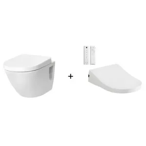 Toto Basic  Wall Hung Toilet and S5 Washlet W/ Remote Control Package (D-Shaped) Gloss White by TOTO, a Toilets & Bidets for sale on Style Sourcebook