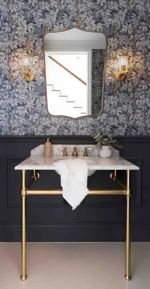 Turner Hastings Mayer Basin Stand with Real Carrara Marble Top Brushed Brass 900mm by Turner Hastings, a Basins for sale on Style Sourcebook