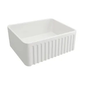 Turner Hastings Novi Ribbed Farmhouse Butler Sink Gloss White 600mm by Turner Hastings, a Basins for sale on Style Sourcebook