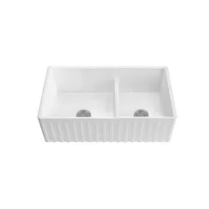 Turner Hastings Cove Fireclay Double Bowl Butler Sink Gloss White 838mm by Turner Hastings, a Basins for sale on Style Sourcebook