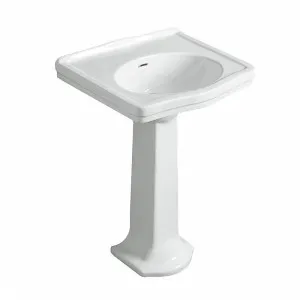 Turner Hastings Claremont No Taphole Basin & Pedestal Gloss White 580mm X 875mm by Turner Hastings, a Basins for sale on Style Sourcebook