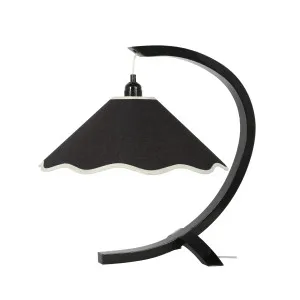 Paola & Joy Kira 1lt Table Lamp with Wooden Base (E27) Coal & White by Paola & Joy, a Table & Bedside Lamps for sale on Style Sourcebook