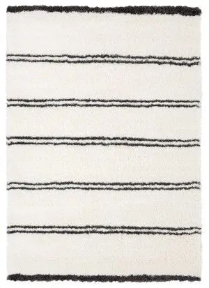 Irina Ivory and Charcoal Grey Shag Rug by Miss Amara, a Shag Rugs for sale on Style Sourcebook