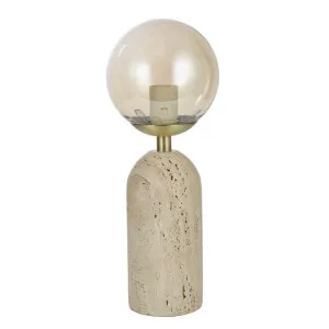 Mercury Tavertine Table Lamp - Natural by Interior Secrets - AfterPay Available by Interior Secrets, a Lamps for sale on Style Sourcebook