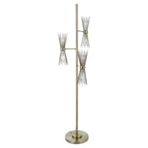 Society Home Pristine Deco Spike Brass Floor Lamp by Society Home, a Floor Lamps for sale on Style Sourcebook