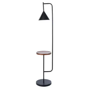 Academy Laurel Metal Floor Lamp with Timber Shelf by Academy Home Goods, a Floor Lamps for sale on Style Sourcebook